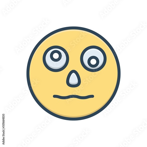Color illustration icon for strange