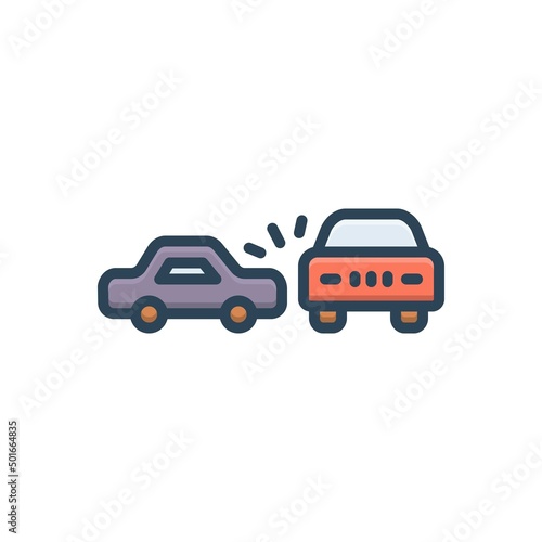 Color illustration icon for accidents