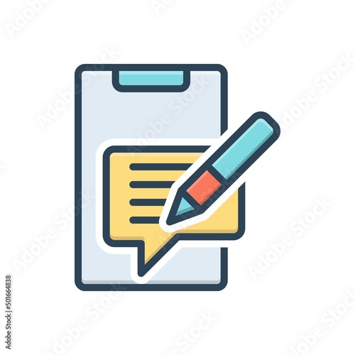 Color illustration icon for annotated