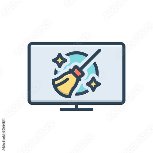 Color illustration icon for cleanup