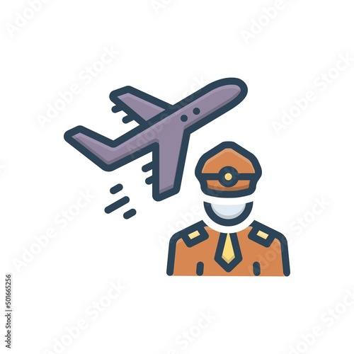 Color illustration icon for aviation