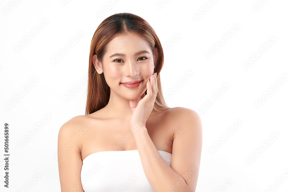 Beautiful young asian woman with clean fresh skin on white background, Face care, Facial treatment, Cosmetology, beauty and spa, Asian women portrait. Beautiful young asian woman with clean fresh skin on white background, Face care, Facial treatment, Cosmetology, beauty and spa, Asian women portrait.