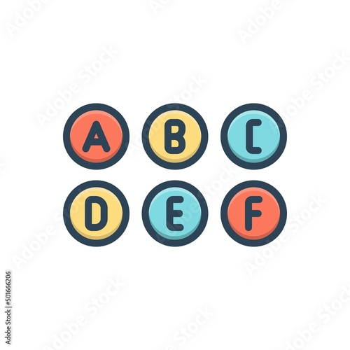 Color illustration icon for spelling
