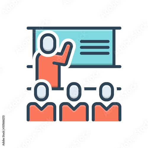 Color illustration icon for taught
