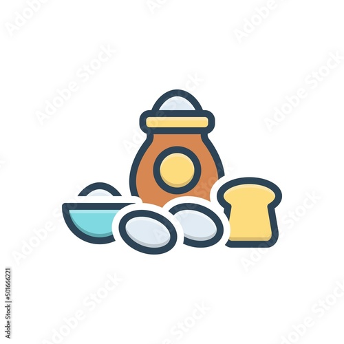 Color illustration icon for carb