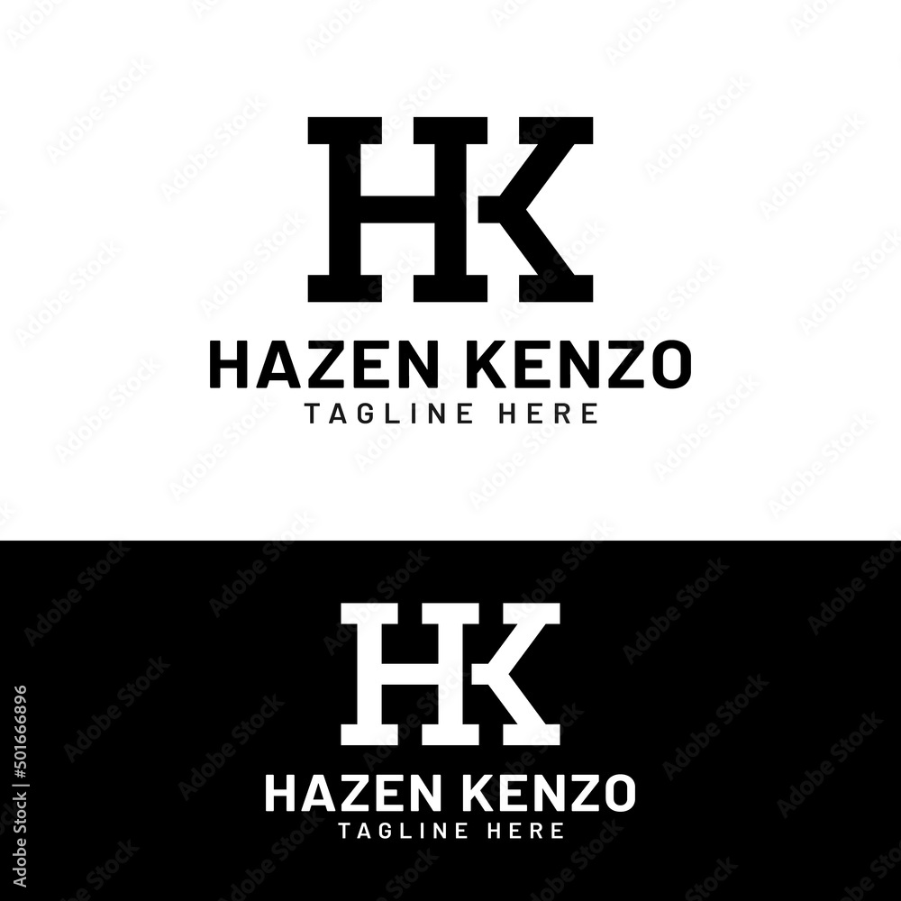 Fototapeta premium H K HK KH Letter Monogram Initial Logo Design Template. Suitable for General Sports Fitness Construction Finance Company Business Corporate Shop Apparel in Simple Modern Style Logo Design.