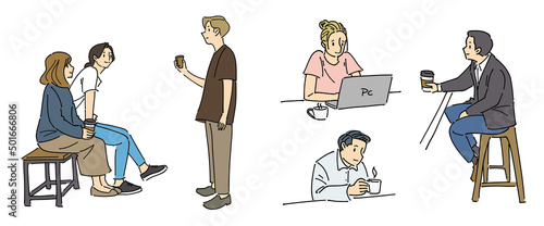 人物おしゃれイラスト素材	