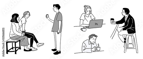 人物おしゃれイラスト素材	