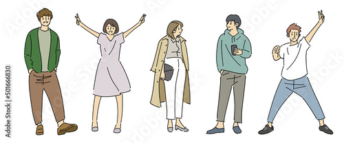 人物おしゃれイラスト素材	