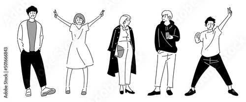 人物おしゃれイラスト素材	
