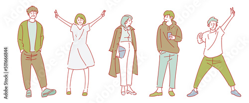 人物おしゃれイラスト素材	