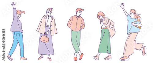 人物おしゃれイラスト素材	