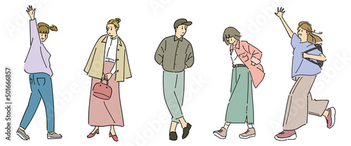 人物おしゃれイラスト素材	