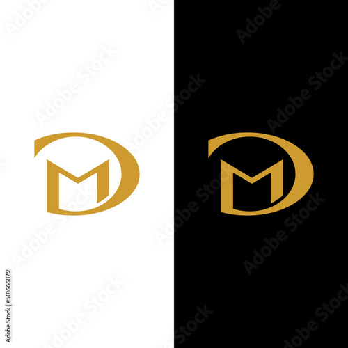 D M DM MD Letter Monogram Initial Logo Design Template. Suitable for General Fashion Jewelry Realtor Construction Finance Company Business Corporate Shop Apparel in Simple Modern Style Logo Design.