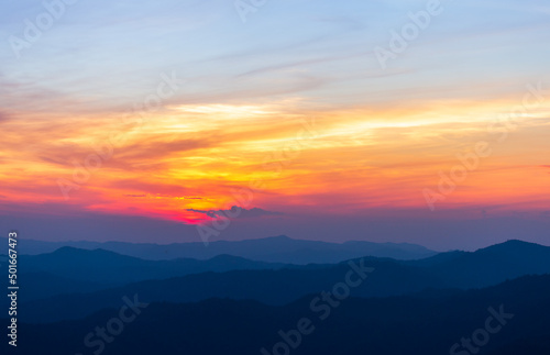 colorful dramatic sky with cloud at sunset.beautiful sky with clouds background .
