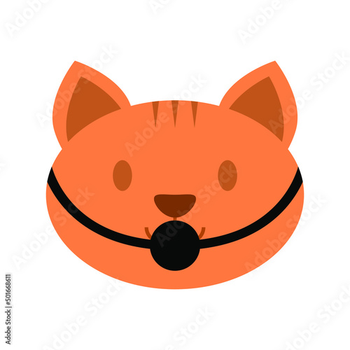 Gagged cat, sign for design, vector illustration