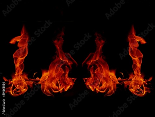 Foto Flame Flame Texture For Strange Shape Fire Background Flame meat that is burned from the stove or from cooking