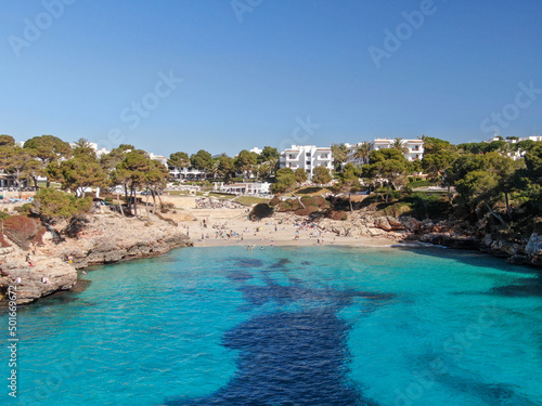 Fototapeta Naklejka Na Ścianę i Meble -  Cala Esmeralda, Cala D or Mallorca Beautiful view of the seacoast of Majorca with an amazing turquoise sea, in the middle of the nature. Concept of summer, travel, relax and enjoy