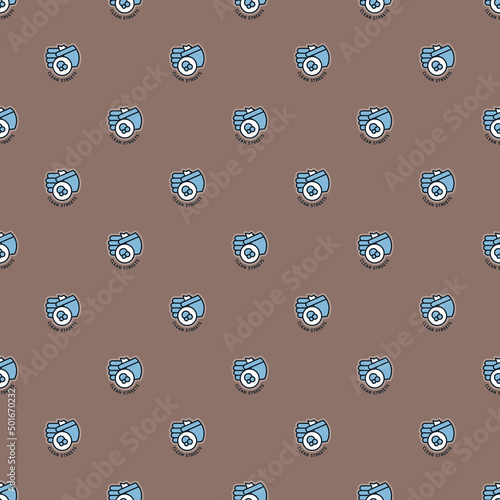 Pat pattern is seamless of a bag with dog waste.