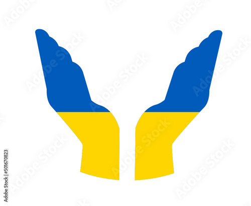 Ukraine Hands Flag Emblem National Europe Abstract Symbol Vector illustration Design