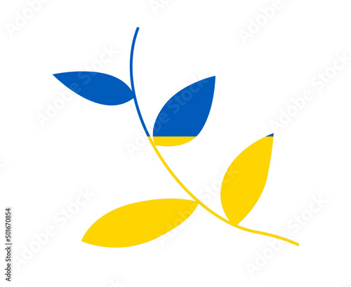Ukraine Flag Tree Leaves Emblem Design National Europe Abstract Symbol Vector illustration