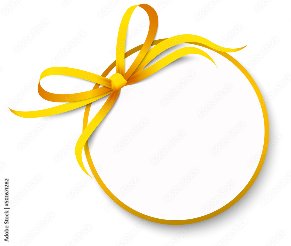 little paper with ribbon bow and free space little paper with ribbon bow and free space