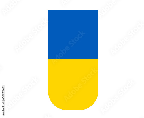 Ukraine Emblem Ribbon Flag Symbol Design National Europe Vector Abstract illustration