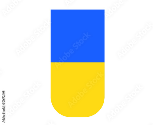 Ukraine Emblem Ribbon Flag Symbol Design National Europe Vector Abstract illustration