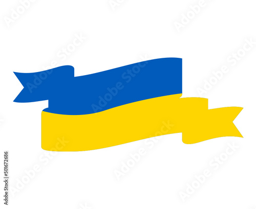 Ukraine Ribbon Flag Emblem National Europe Design Symbol Vector Abstract illustration