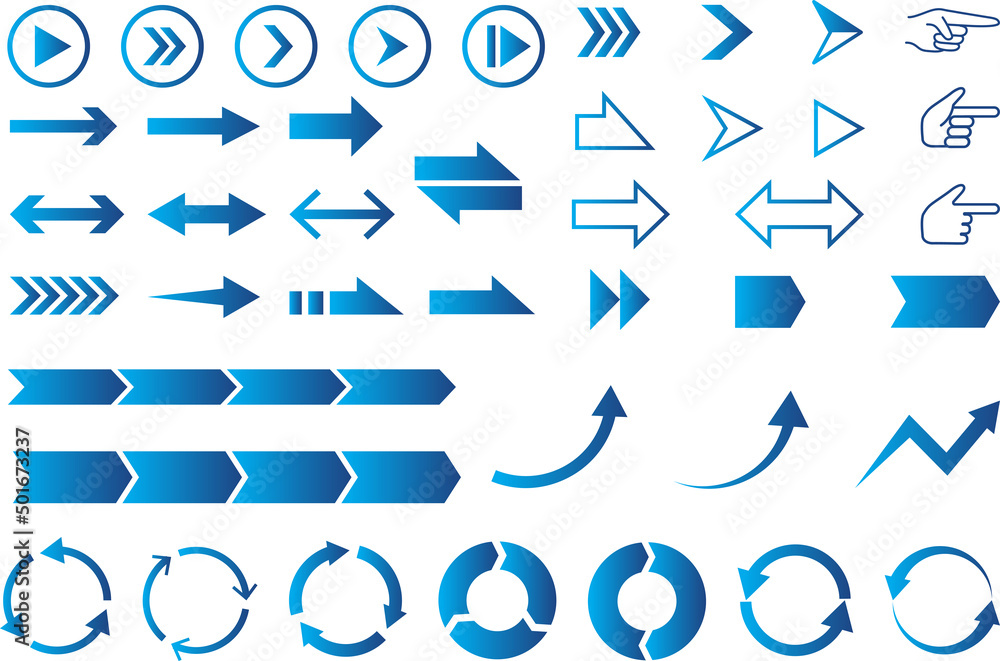 矢印 アイコンセット 青 グラデーション Stock Vector Adobe Stock 矢印 アイコンセット 青 グラデーション Stock Vector Adobe Stock