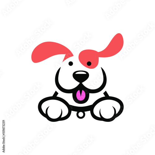 a cute spoiled dog logo illustration