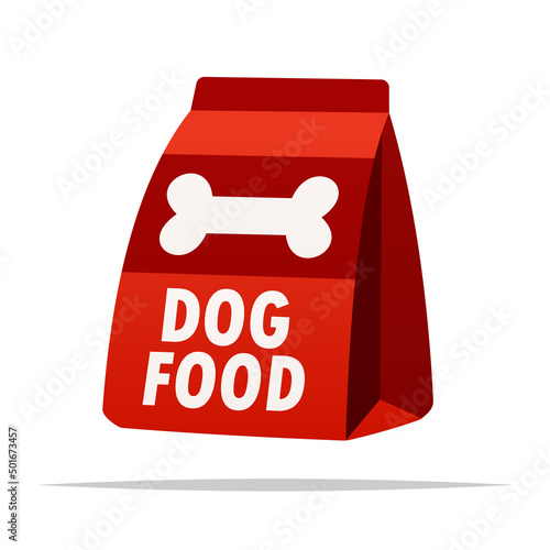 Package of dog food vector isolated illustration