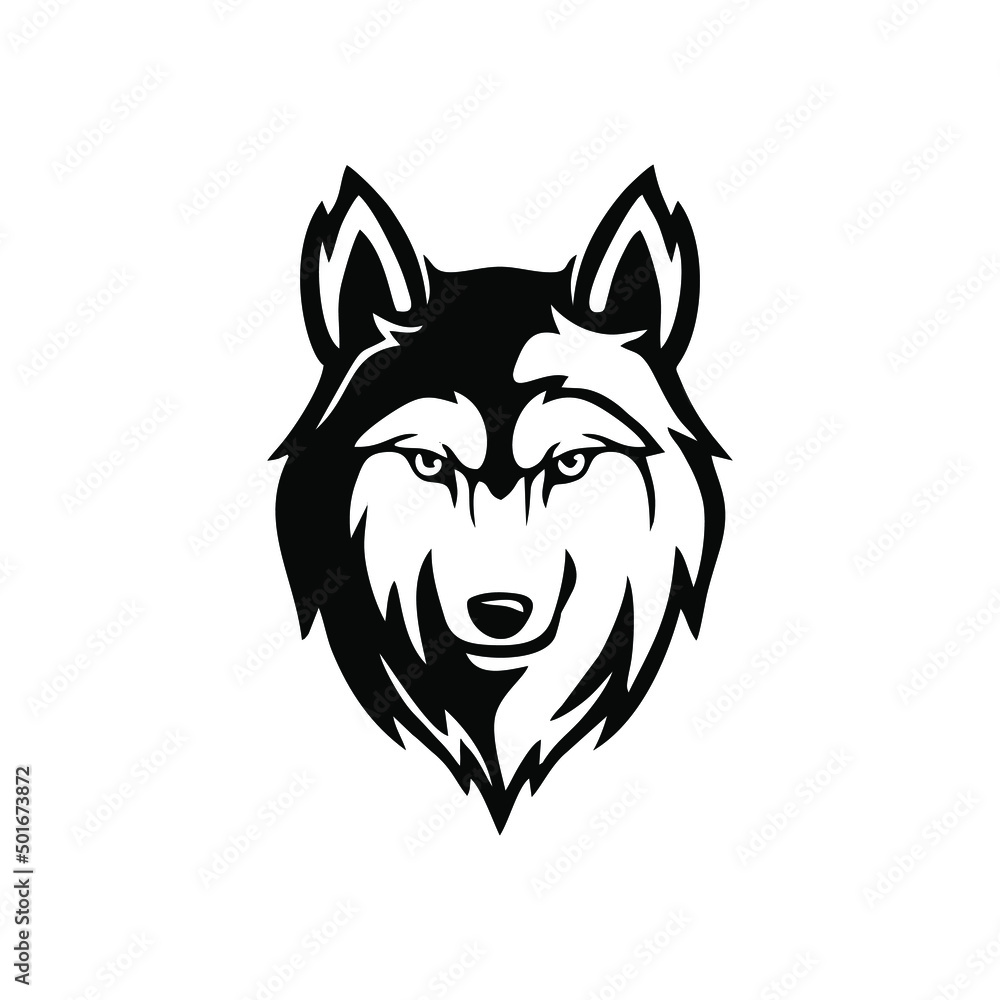 a wolf logo illustration in modern style - obrazy, fototapety, plakaty 