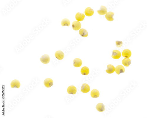 Millet groats isolated on a white background.