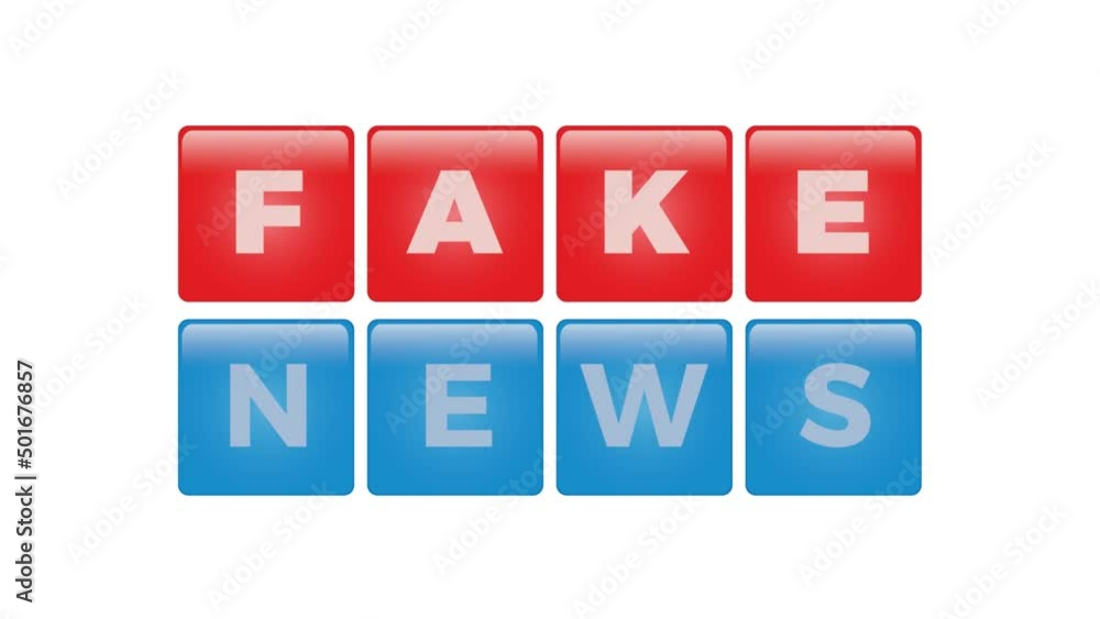 The word Fact News and Fake News. Animation, lighted buttons with the text. The word Fact News and Fake News. Animation, lighted buttons with the text.