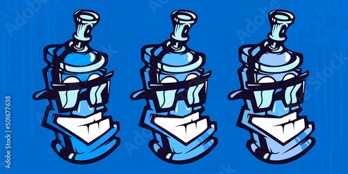 Abstract Hiphop Graffiti Style Cartoon Spray Cans Vector Illustration Template