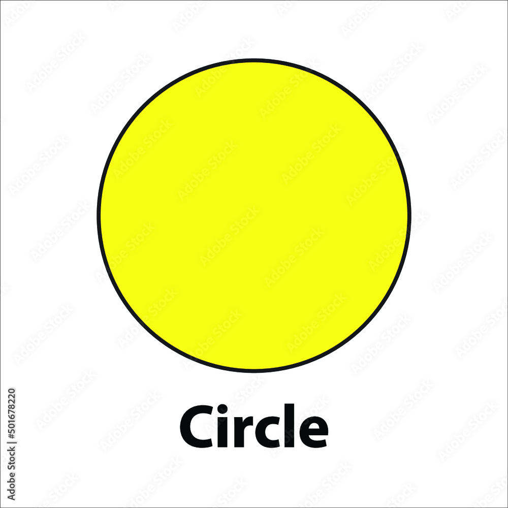 Circle geometric shape yellow color vector	