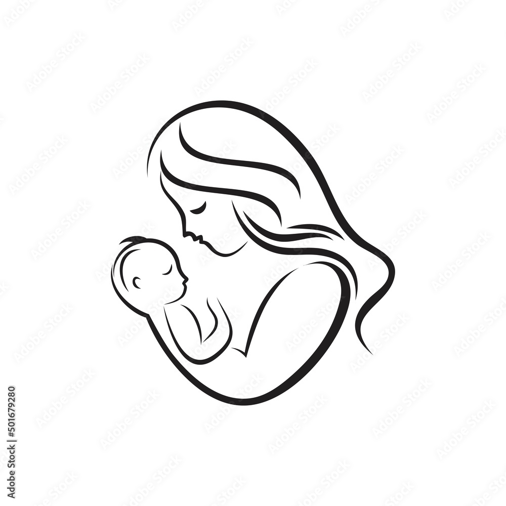 Obraz premium Mother day baby logo