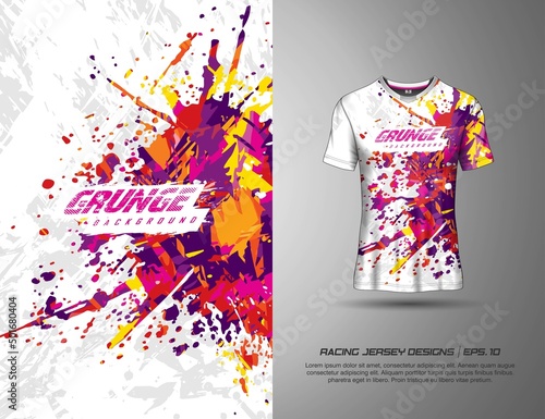 Jersey with grunge background for racing, soccer, cycling, leggings, gaming and sport livery.
