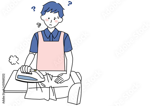 上手にアイロンがけができない男性