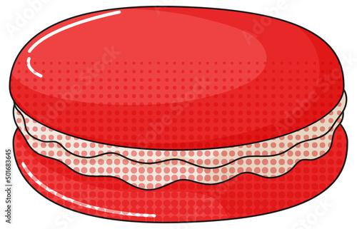 Macaron in red color