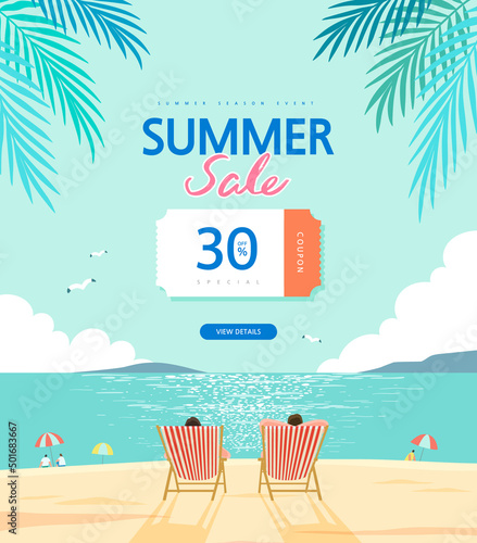 summer shopping event illustration. Banner
