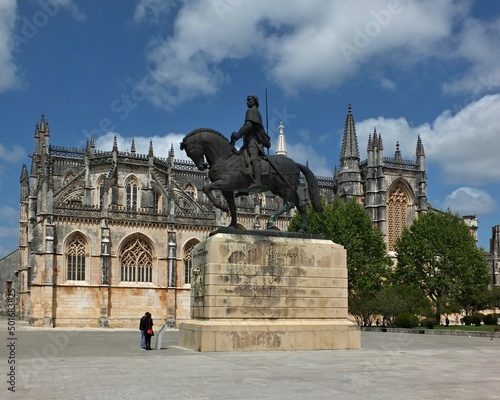 Horse statue of Nuno Alvarez Perreira in Batalha, Centro - Portugal  photo