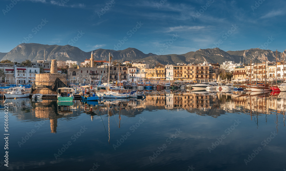 Panorama of Kyrenia harbour. Kyrenia (Girne), Cyprus Panorama of Kyrenia harbour. Kyrenia (Girne), Cyprus