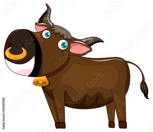 Brown cow cartoon character