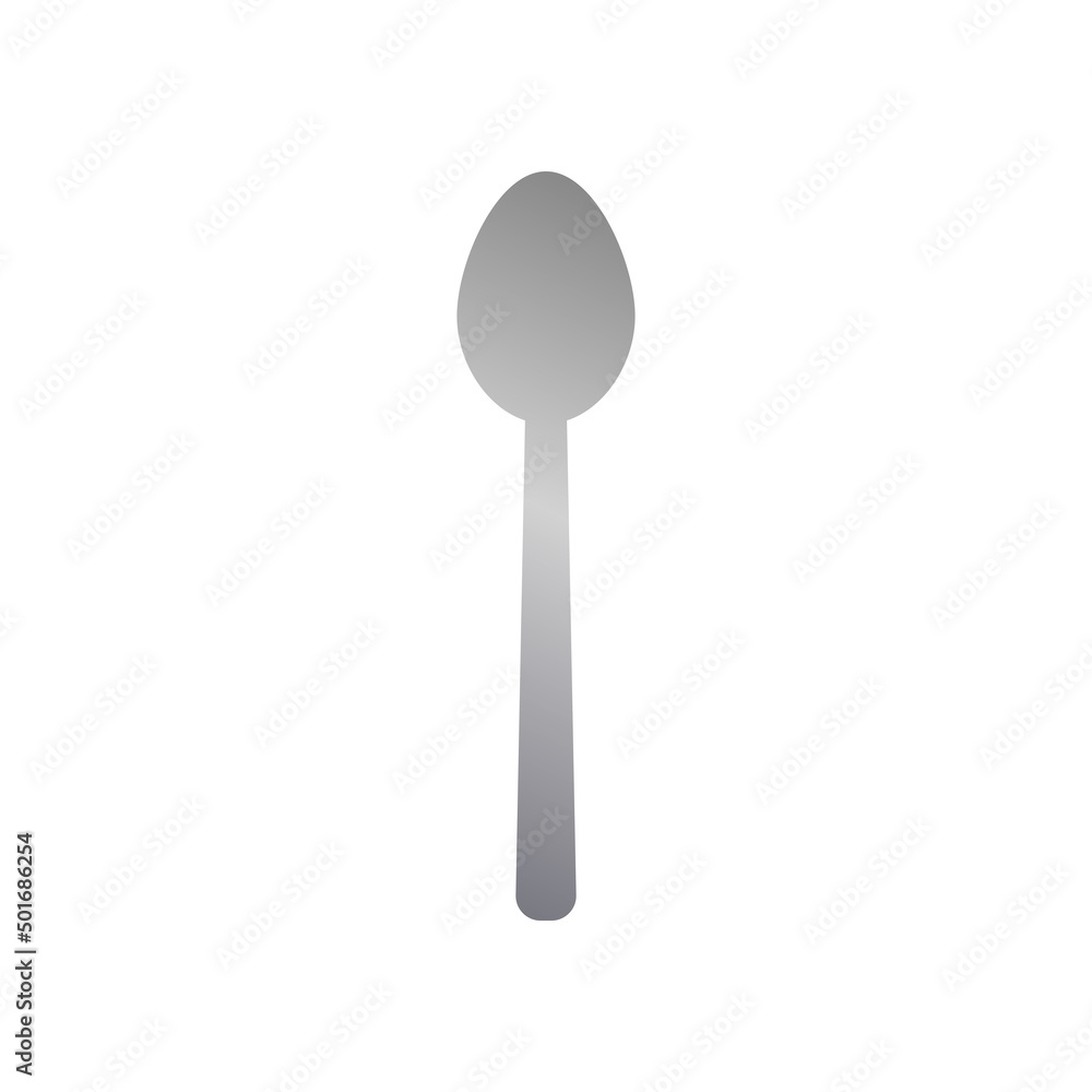 Metal spoon icon with gradient Metal spoon icon with gradient