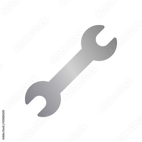 Metal wrench vector icon with gradient