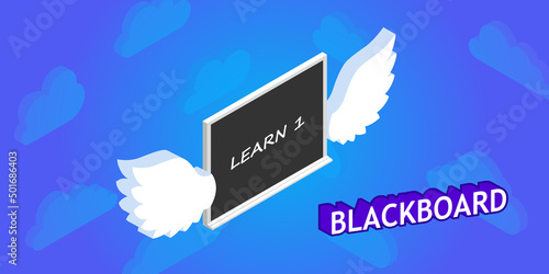 Blackboard isometric design icon. Vector web illustration. 3d colorful concept