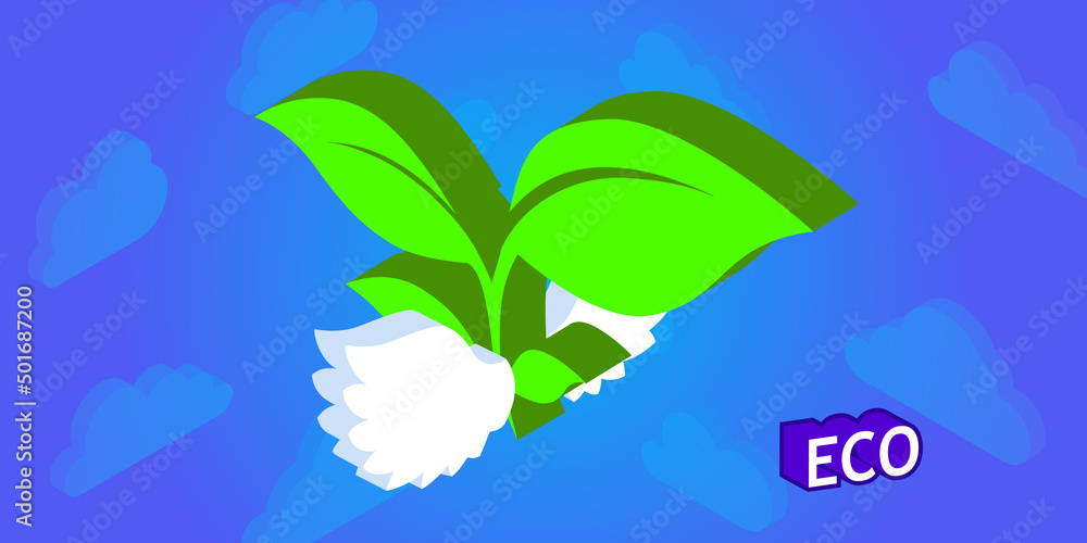Eco isometric design icon. Vector web illustration. 3d colorful concept Eco isometric design icon. Vector web illustration. 3d colorful concept