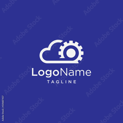 creative cloud service logo design template elements
